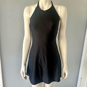 Fendi Zucca FF Black Halter Neck Dress embossed logo Y2K 90s vintage